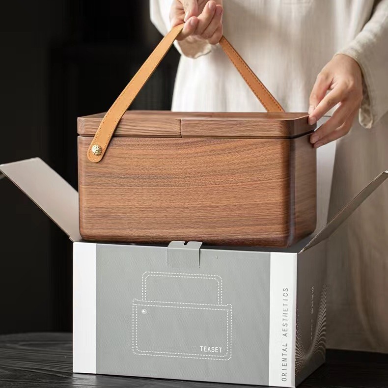 胡桃木差距收納箱