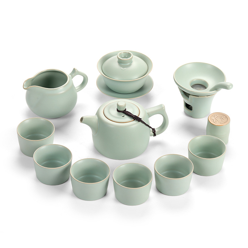 汝窯蓋碗陶瓷套裝