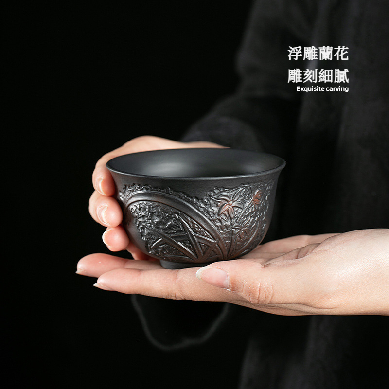 紫陶惠質蘭心茶杯