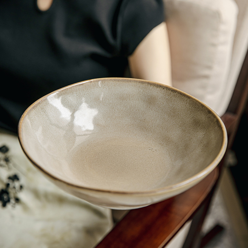 不規則復古陶瓷麵碗