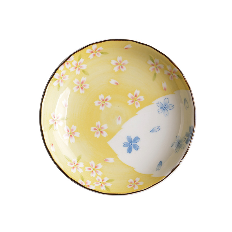 日式清新復古印花平盤