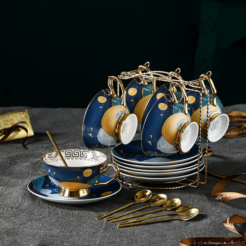 復古歐式骨瓷咖啡杯碟套裝