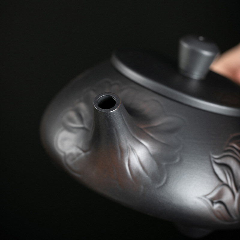 紫陶蓮藕石瓢壺