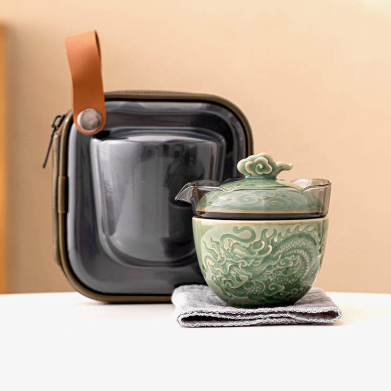 祥雲龍旅行茶杯