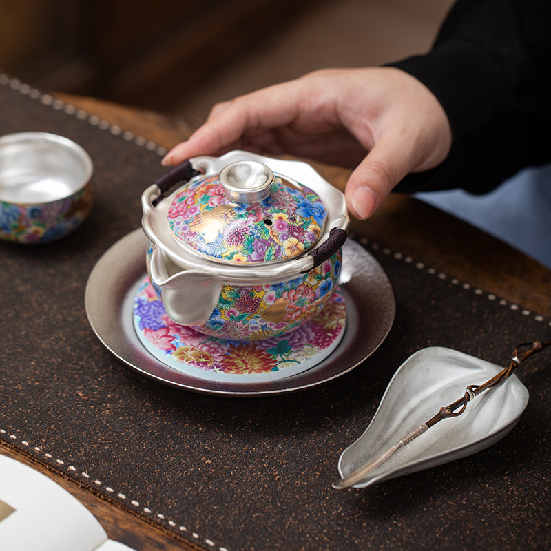琺瑯彩鎏銀高端功夫茶具套裝