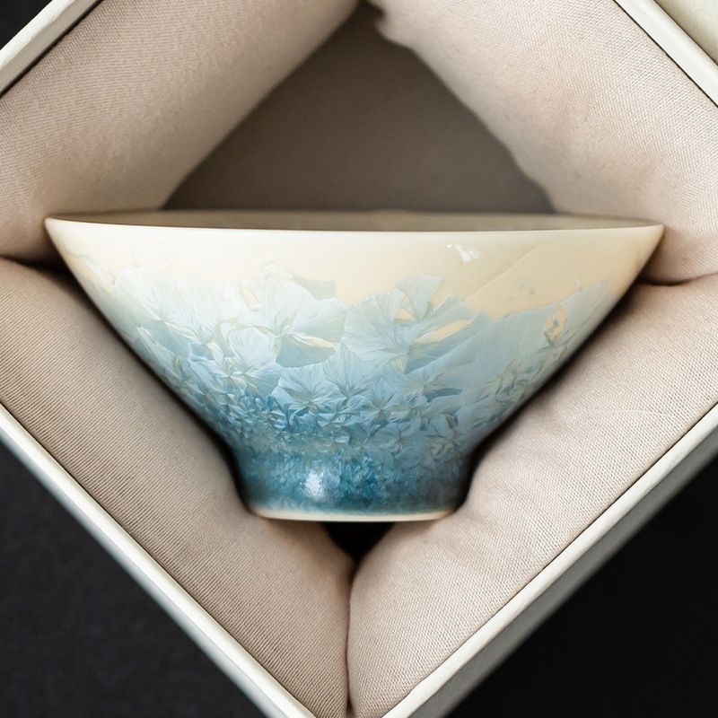 結晶釉湖綠斗笠杯