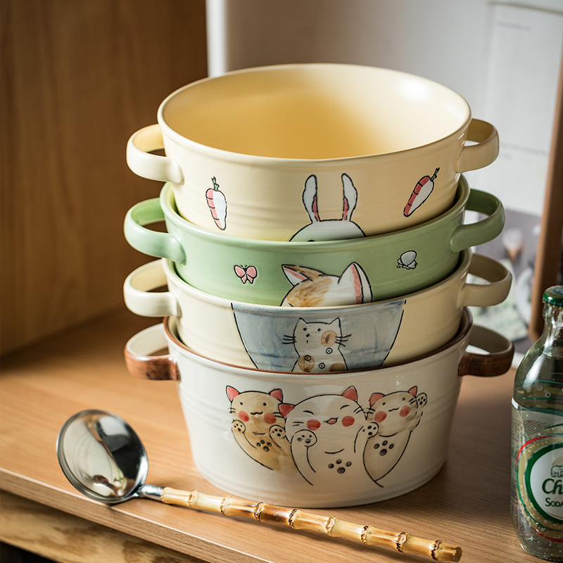 日式創意雙耳大湯碗