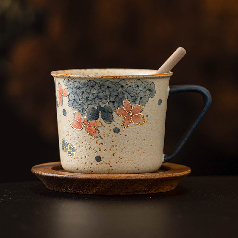 青花火石紅馬克杯