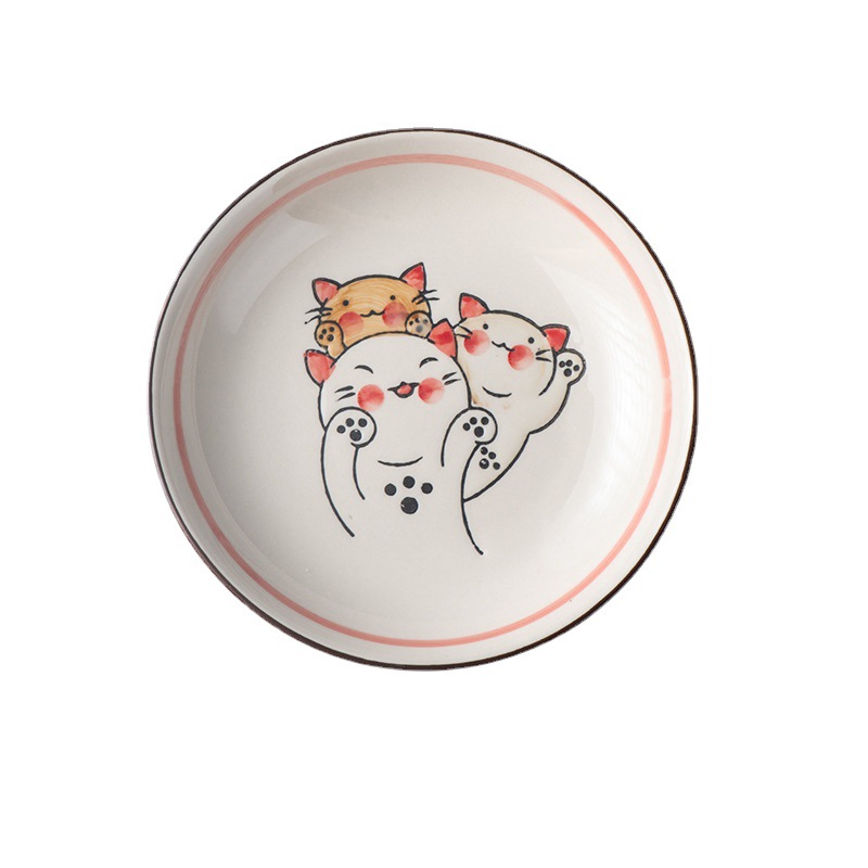 日式手繪陶瓷釉下彩深盤