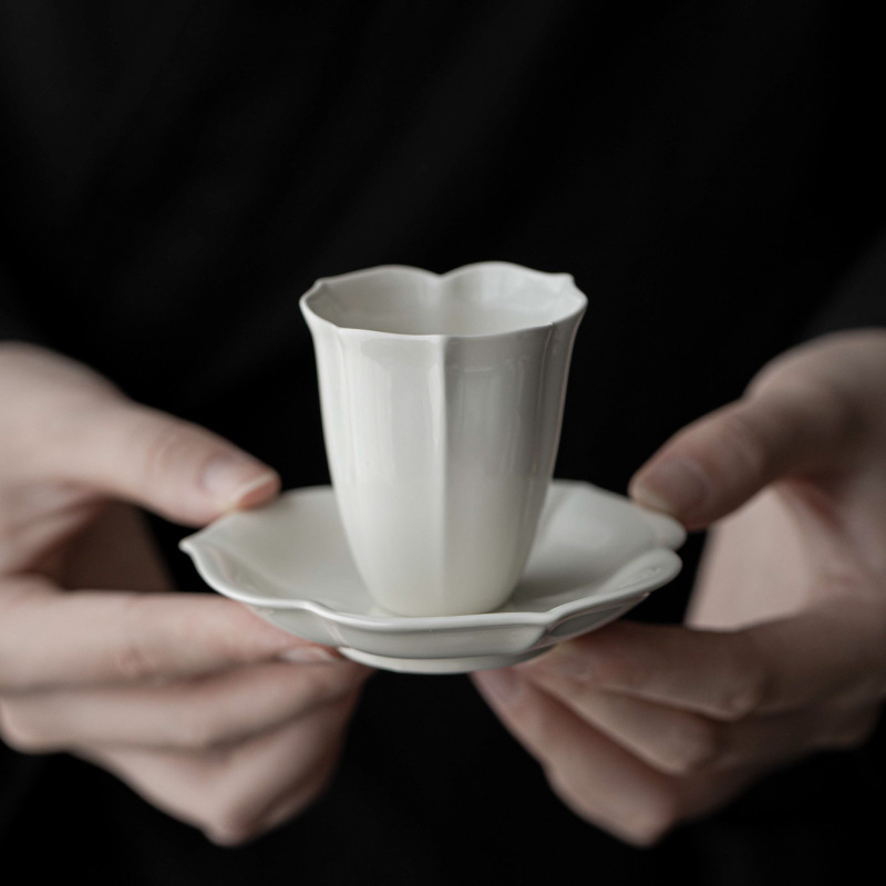 草木灰手工花瓣陶瓷聞香杯