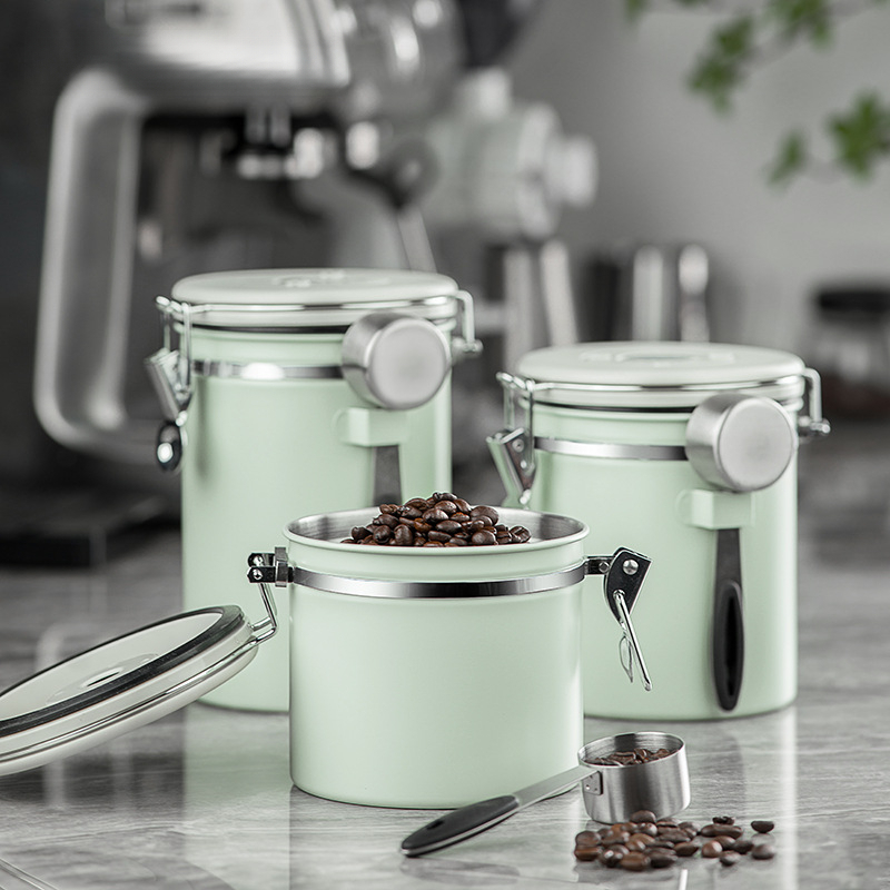 薄荷綠咖啡豆密封罐
