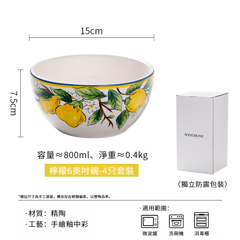 創意彩繪陶瓷麵碗