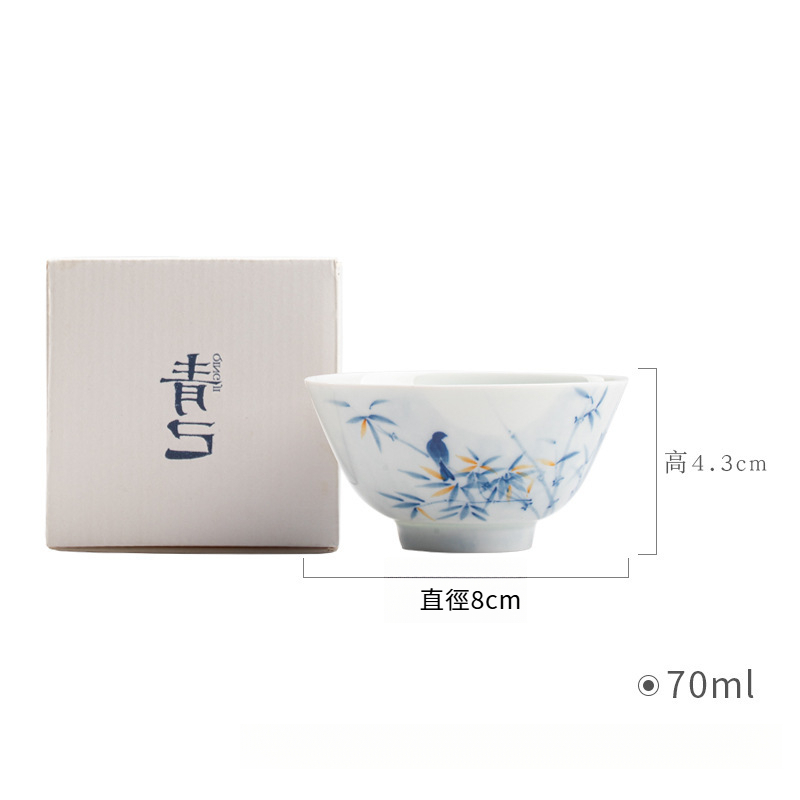 手作青花主人杯