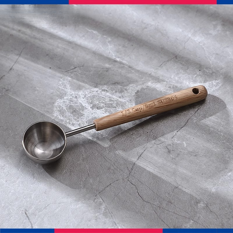 水曲柳木咖啡不鏽鋼咖啡量粉粉勺