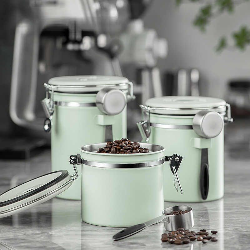 薄荷綠咖啡豆密封罐