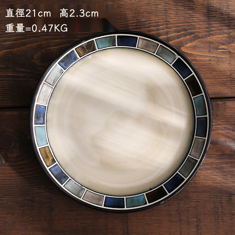 美式手繪西餐盤