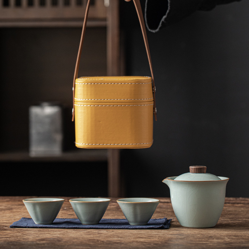 戶外旅行茶具快客杯一壺三杯