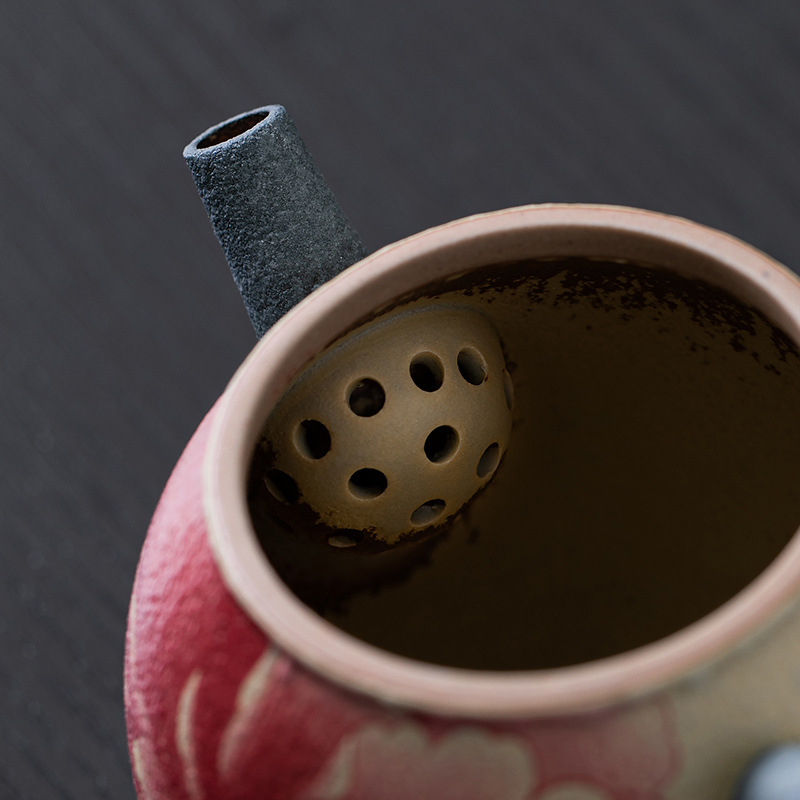 火石紅陶瓷做舊茶壺