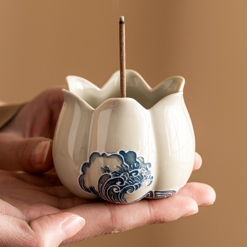 堆雕海浪綻放香爐香插