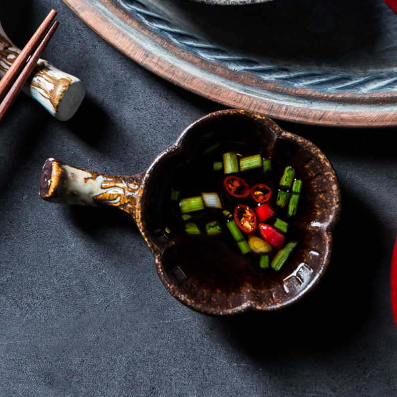 日式陶瓷梅花筷架碟