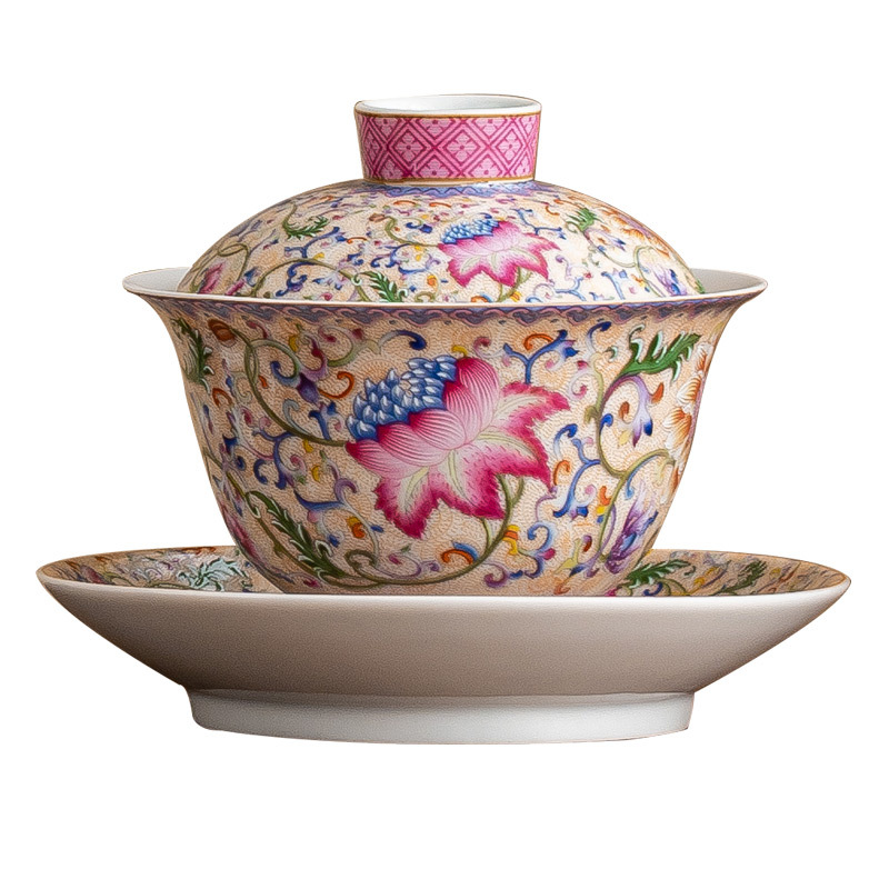 琺瑯彩玲瓏蓋碗