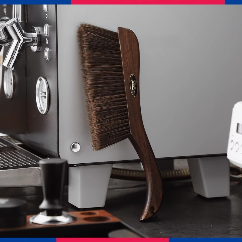 咖啡吧檯桌面清潔毛刷檀香木掃把清潔咖啡粉掃帚神器可掛起