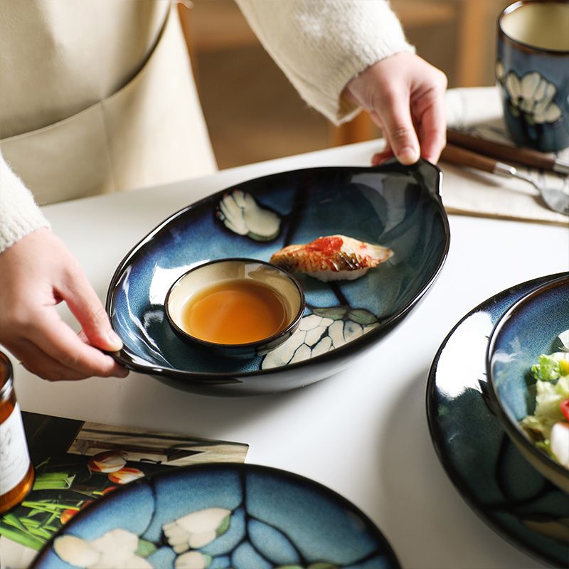 玉蘭花陶瓷餐具釉下彩飯碗湯碗套裝