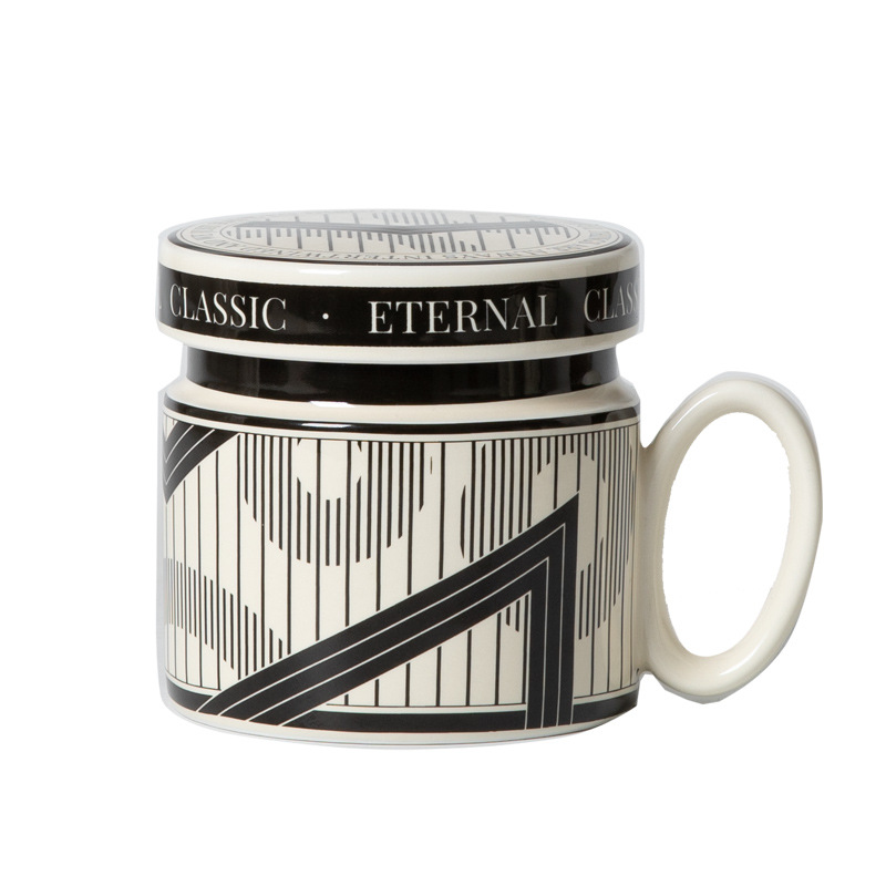 法式風帶蓋早餐牛奶杯