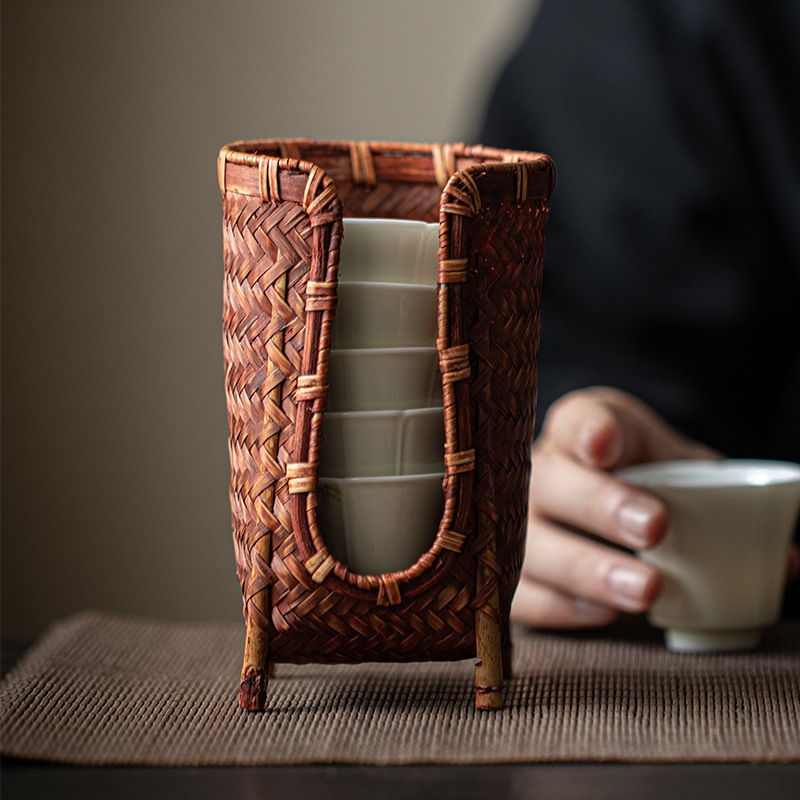 竹編仿古創意杯簍