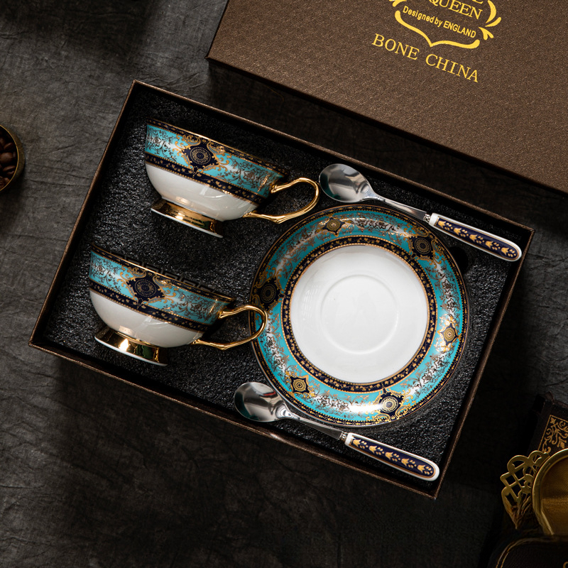歐式高顏值骨瓷咖啡杯碟套裝