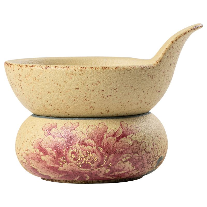 火石紅復古陶瓷茶漏組