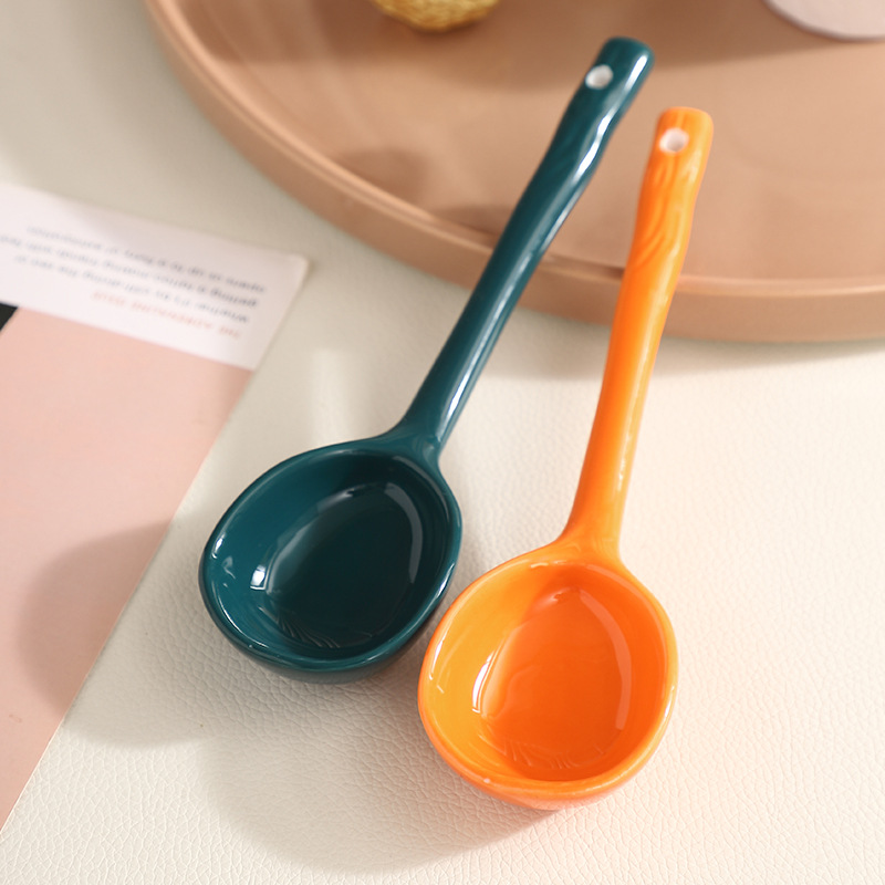 日式莫蘭迪色系陶瓷勺