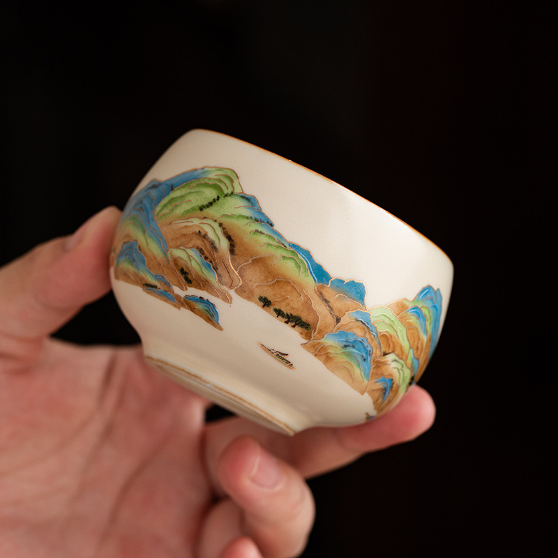 汝窯千裡江山龍蛋主人杯