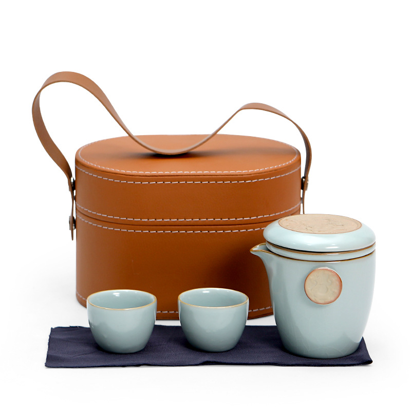 冰裂祥龍快客杯旅行茶具