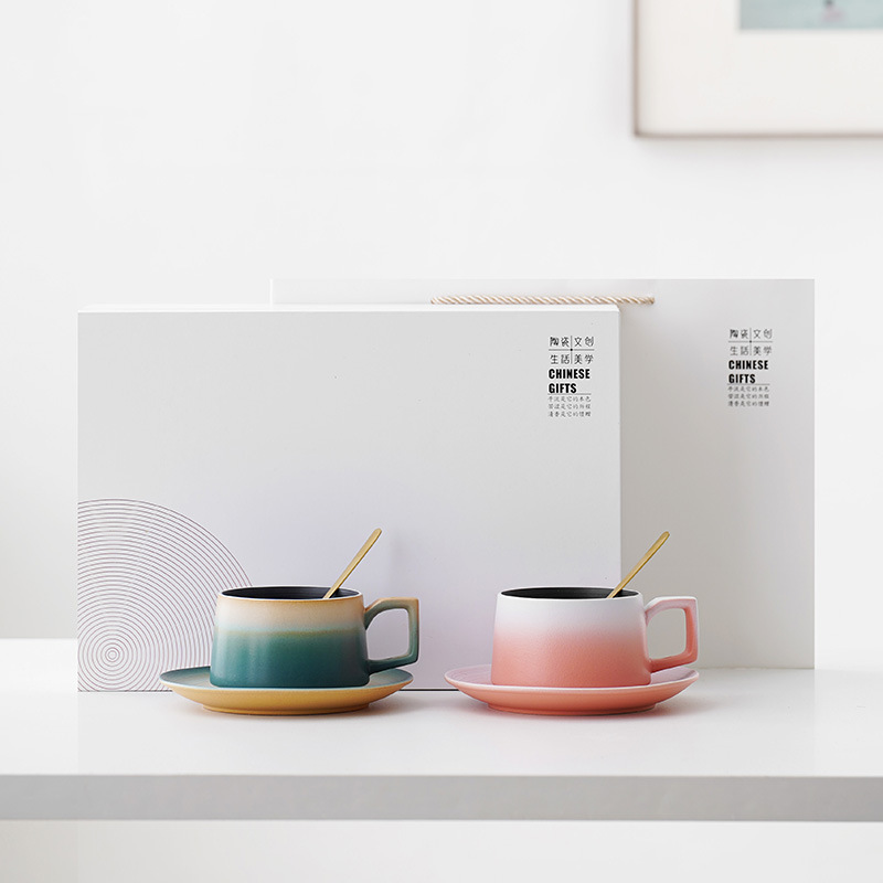 高檔禮盒咖啡杯陶瓷情侶對杯