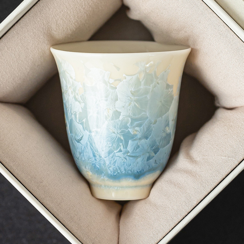 結晶釉湖綠聞香杯