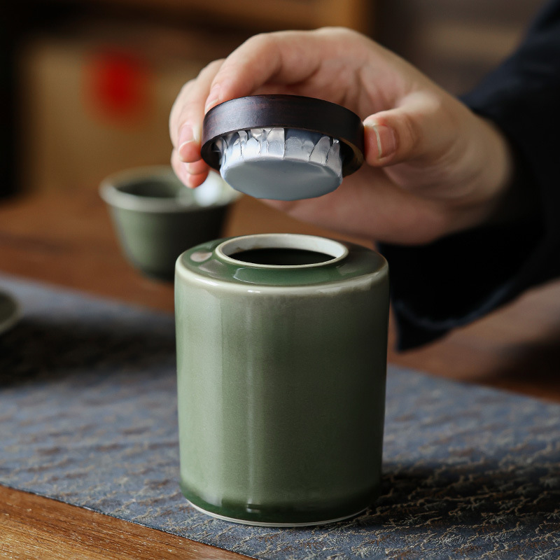 越窯青瓷小茶葉罐