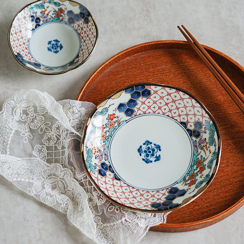 日式輕奢復古陶瓷乾果盤