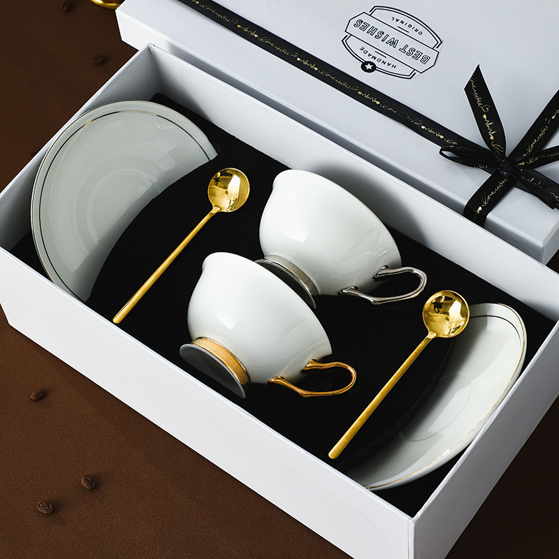 描金歐式陶瓷咖啡杯子杯碟套裝