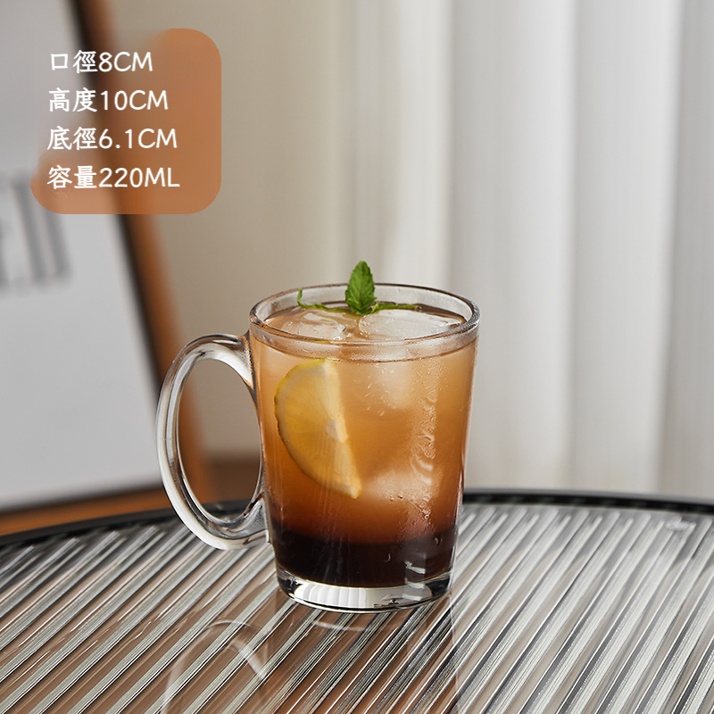 帶把INS透明玻璃杯