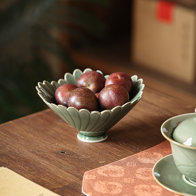 越窯青瓷茶點果盤