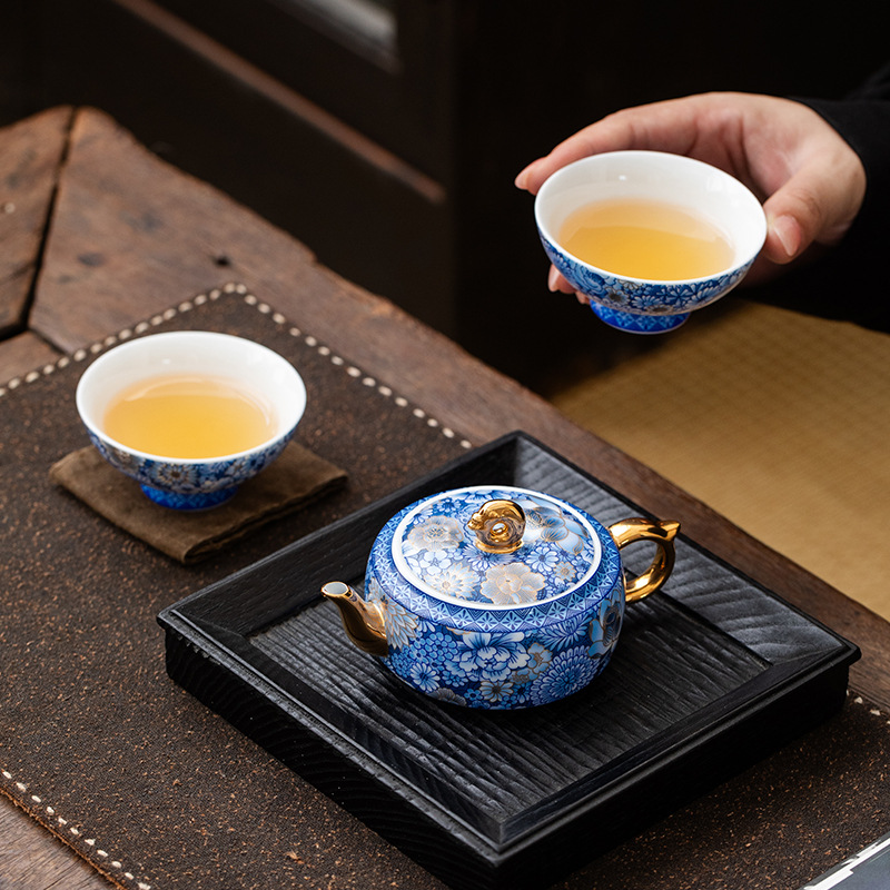 鎏金繁花宮燈旅行茶具