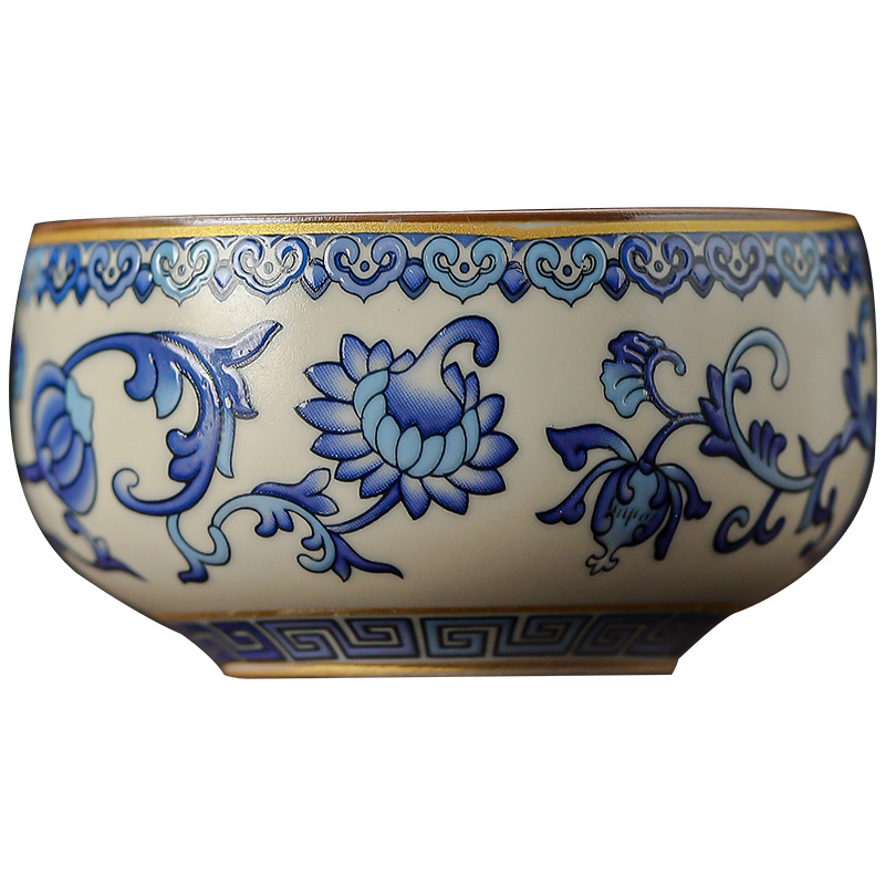 青花纏枝蓮汝窯主人杯