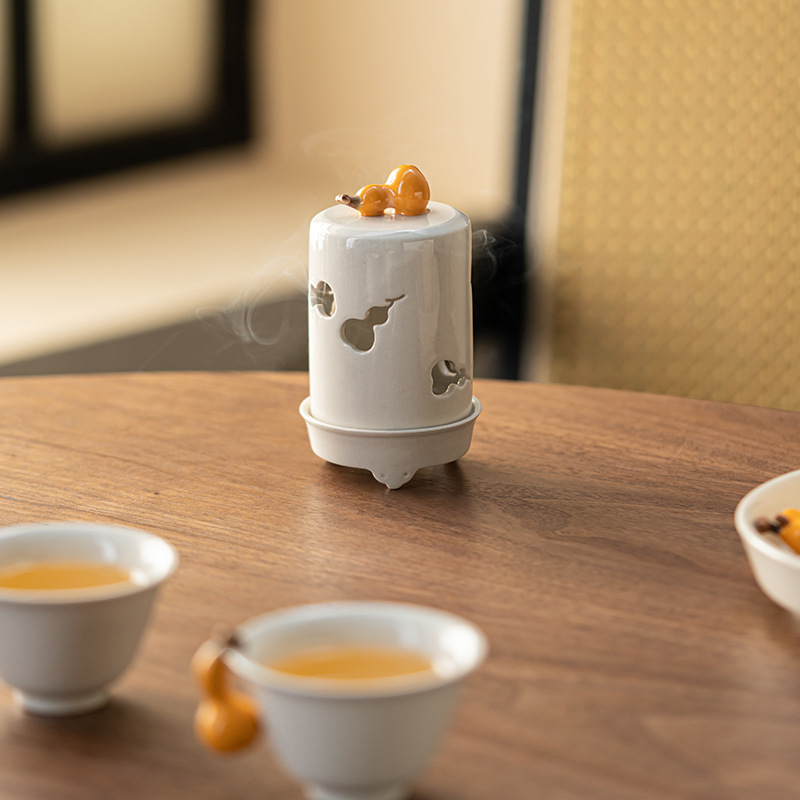 葫蘆草木灰陶瓷香爐