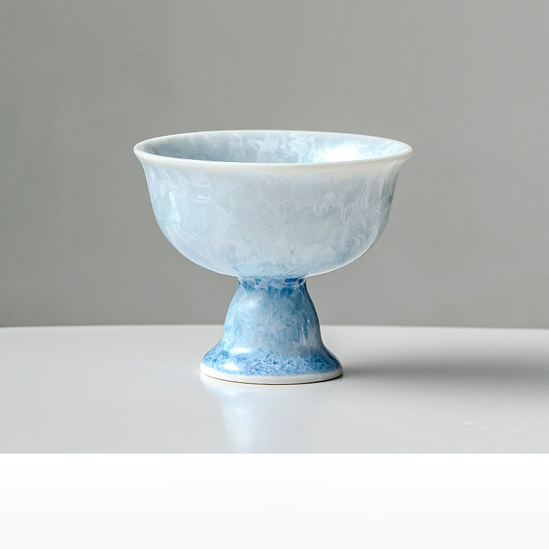 結晶釉窯變花口主人杯單杯