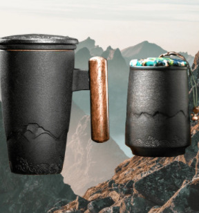 馬克杯漸變釉粗陶茶葉罐