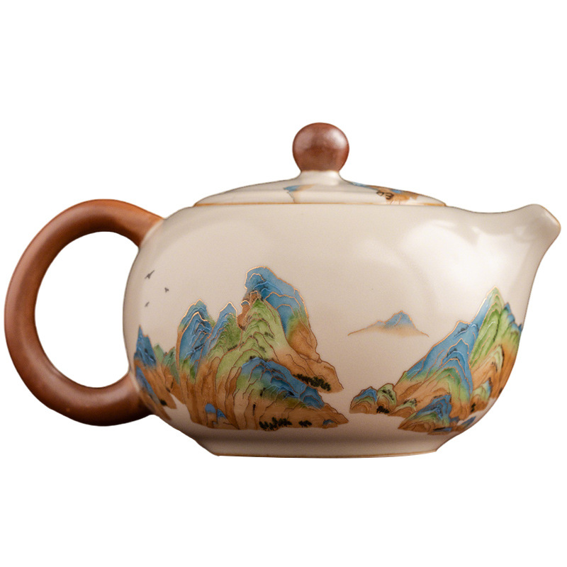 汝窯千裡江山西施壺