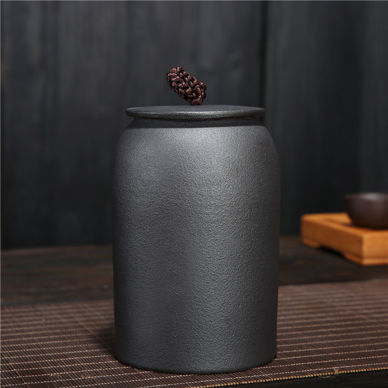 馬克杯漸變釉粗陶茶葉罐