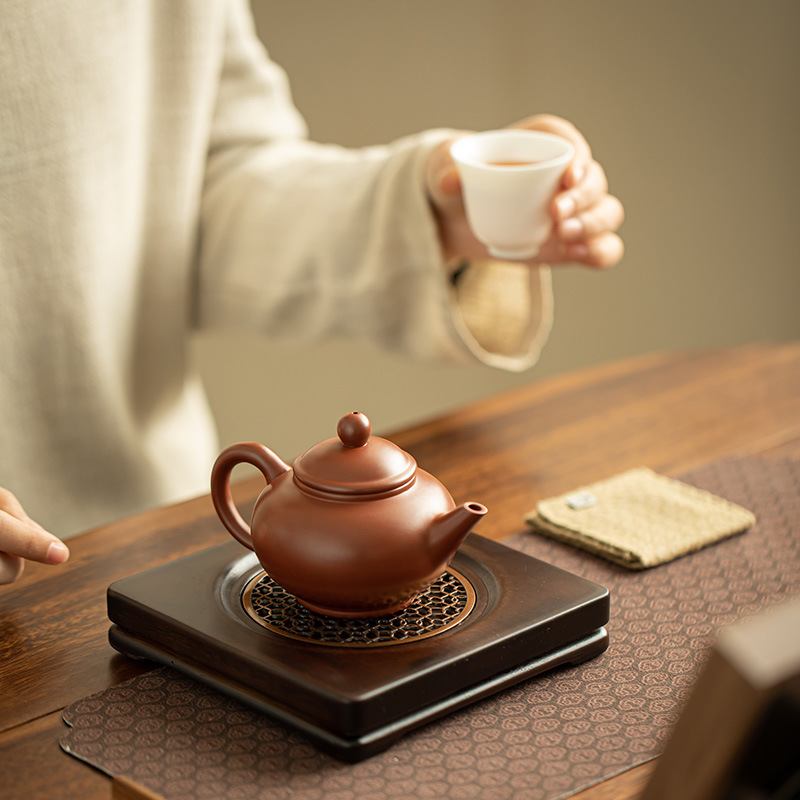 手工胡桃木茶盤壺承