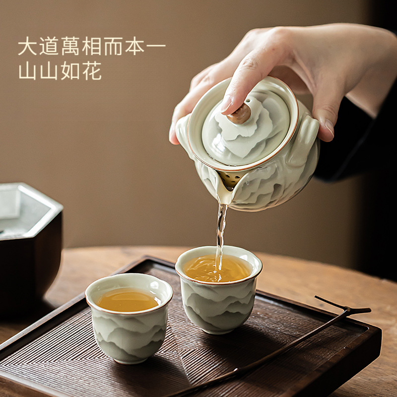 汝窯復古陶瓷手抓壺